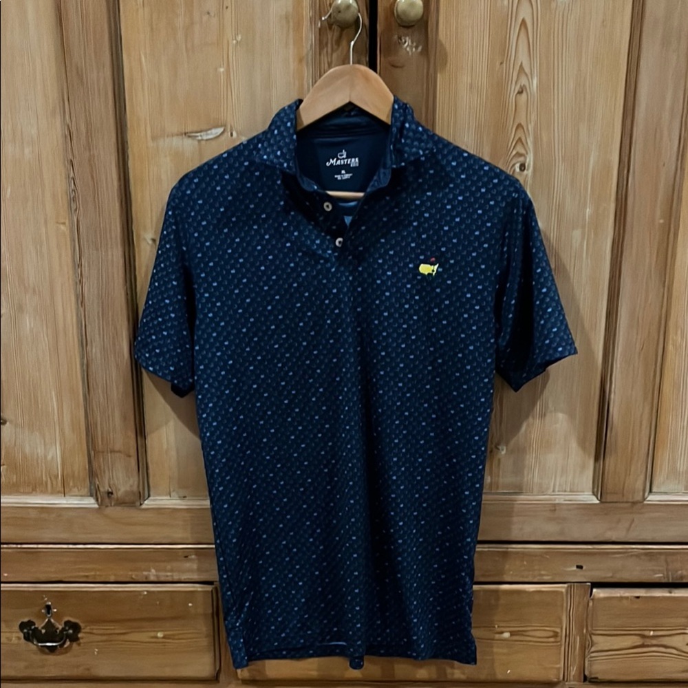 Masters Dark Blue Patterned Polo Shirt
